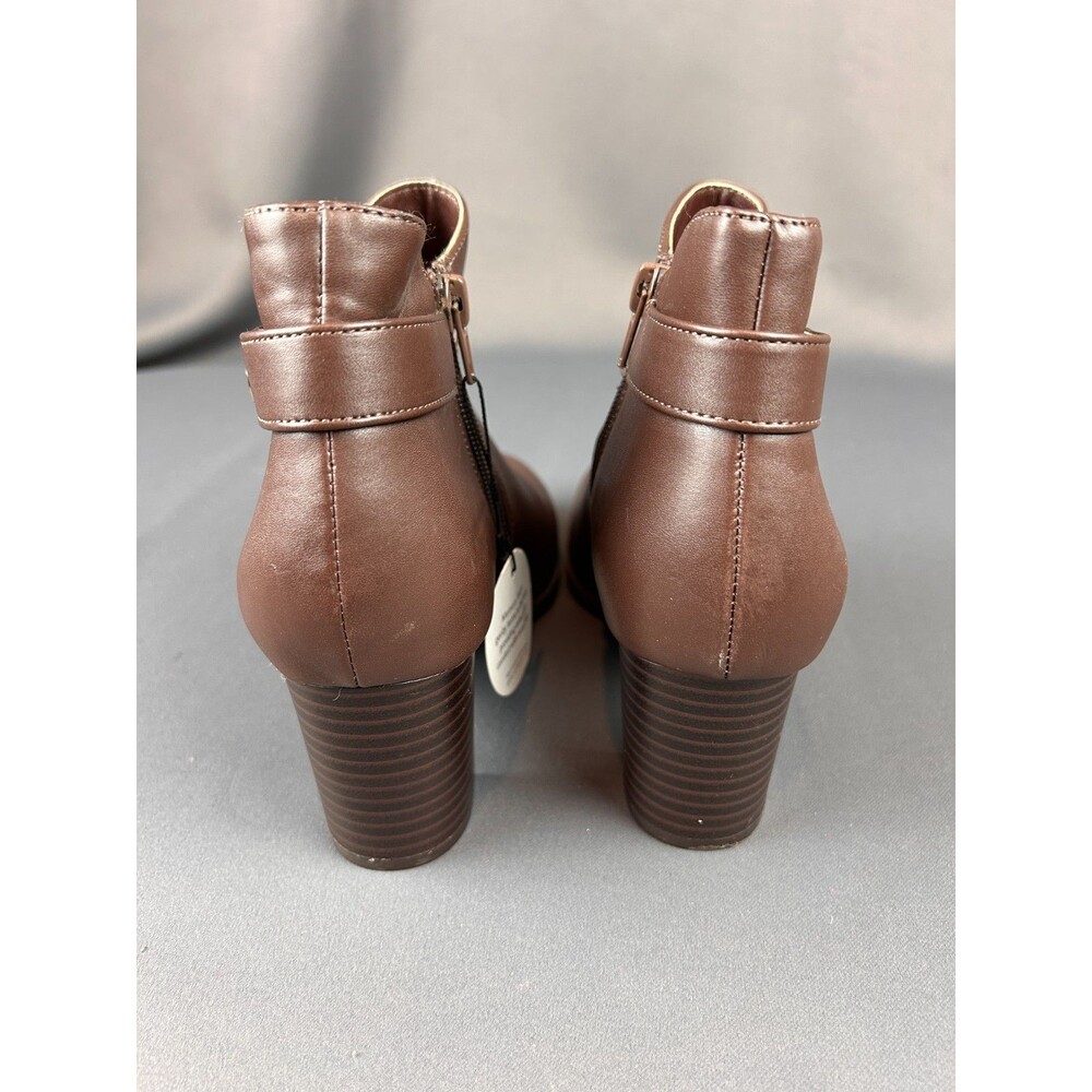 Giani Bernini Womens Artemy Block Heel Side Zip Booties Shoes Brown 6M NEW - Picture 8 of 16
